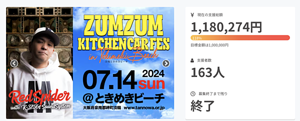 ZUMZUM KITCHENCAR FES in ときめきビーチ